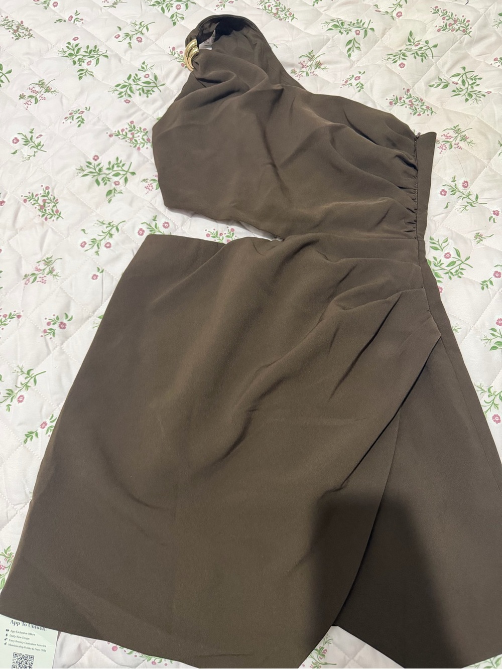 Cider Brown One-Shoulder Mini Dress